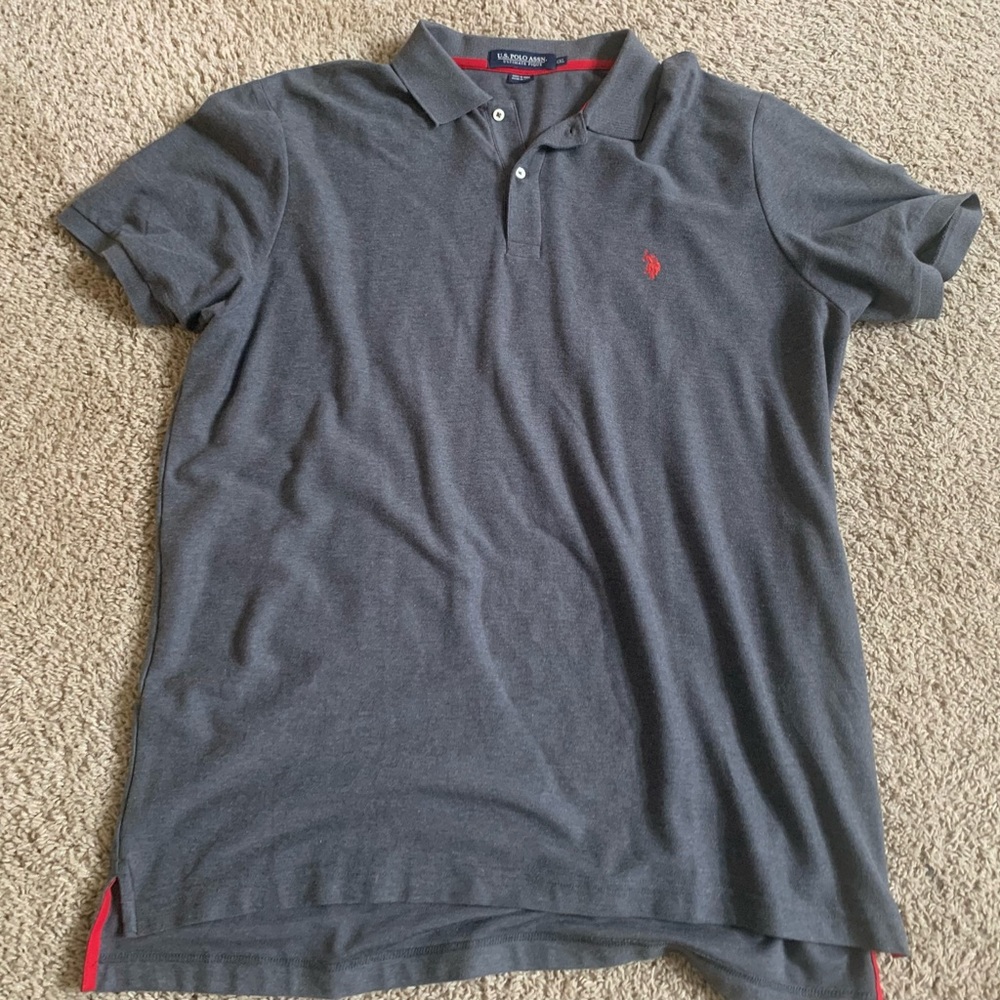 🎀3/$25🎀 Gray cotton US Polo Assn. men’s polo shirt, XXL.  NWOT